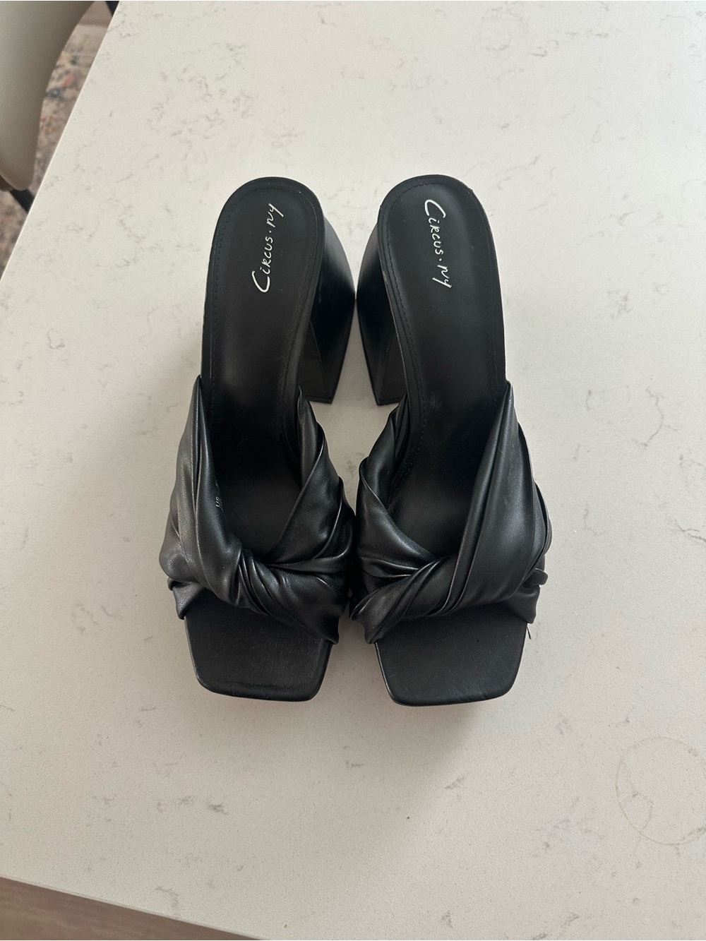Circus by Sam Edelman Black Knotted Slide Heels